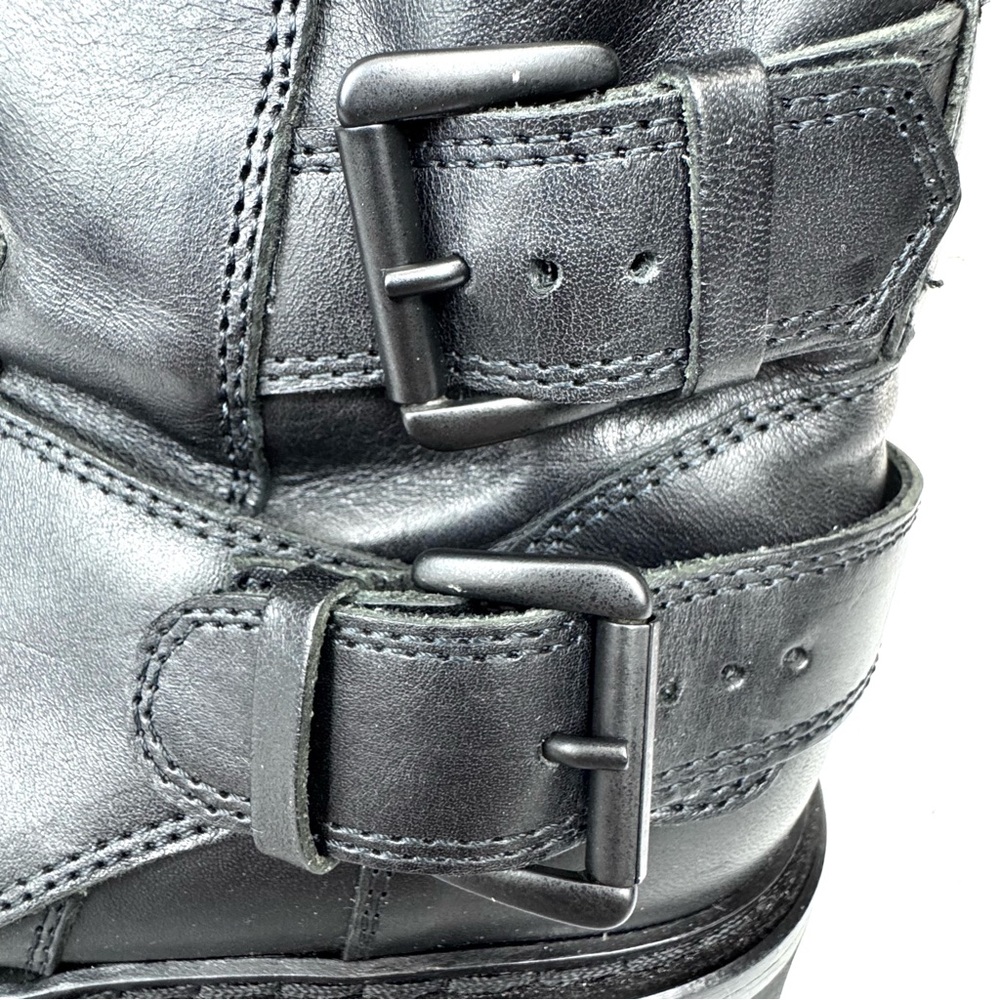 Ann Demeulemeester black triple buckle moto combat creeper women’s boots size 37 - Picture 8 of 16